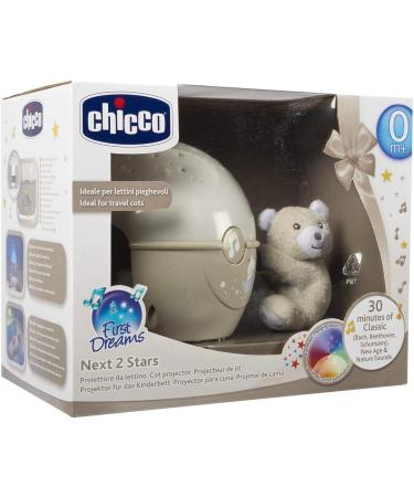 Chicco Next2Stars Baby Night Light Neutral | Star Projector for Cots & Cribs with Sound Sensor, 3 Light Effects, Music (Beige) - Buy Online on GoSupps.com