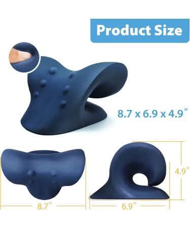 Anzorhal Neck & Shoulder Massage Cushion | Cervical Traction Device for Pain Relief | Dark Blue | Effective Neck Pain Headache & Shoulder Pain Relief - Buy Online on GoSupps.com