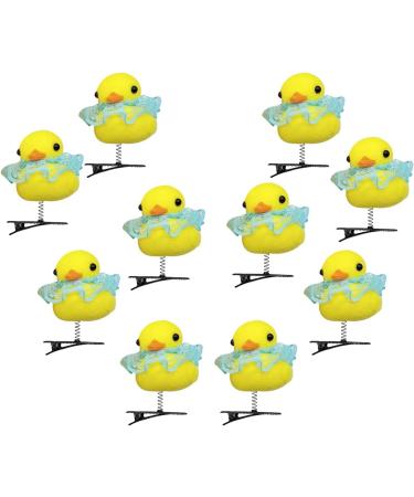 Easter Duck Hairpin - Little Yellow Duck Hairpin | Cartoon Plush Hairpin Set 10 | Soft Animal Hair Clips Hair Pins Fun Hair Accessories for Kids Cute Yellow Duck Hair Clips for Kids Women B - Buy Online on GoSupps.com