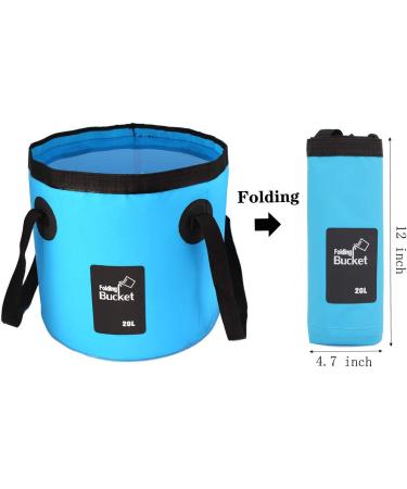 2 Pack Collapsible Buckets Camping Water Storage Container 5 Gallon(20L) Portable Folding Bucket Wash Basin for Traveling Hiking Fishing Boating Gardening(Blue) - Buy Online on GoSupps.com
