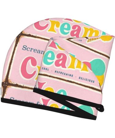 Buy Ice Cream Microfiber Hair Towel - Soft Super Absorbent Coral Velvet Wrap for Long Curly & Thick Hair | Quick Dry Hair Cap for Women - Buy Online on GoSupps.com