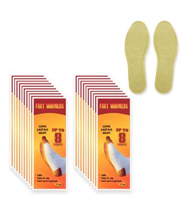 Insole foot warmer-durable safe natural odorless air-activated warmer immediate warm-up up to 8 hours of warmth-disposable heating pillows for skiing winter hunt foot warmers-40 pairs