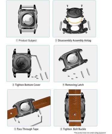 IP68 Waterproof Airtag Dog Holder - Removable Handle Compatible with Apple Airtag Keychain Pendant for Dogs - Black - Buy Online on GoSupps.com