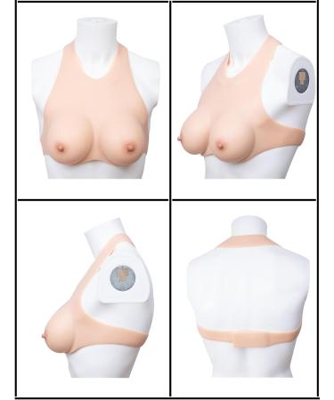 Realistic Silicone Breast Forms for Transgender & Cosplay | Hollow Back Neckholder B-Cup - Buy Online on GoSupps.com
