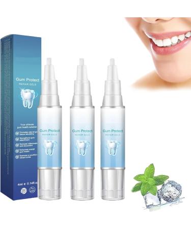 Neslemy Gum Shield Therapy Gel Gum Repair Treatment Gel Dentizen Gum Therapy Gel Teeth Whitening Essence Pen Deeply Cleaning Gums Enhances Overall Gum Health (3pcs)