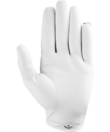 Callaway Golf Men's X-Spann Compression Fit Cabretta Leather Golf Glove - White/Black, X-Large Left Hand - Buy Online on GoSupps.com