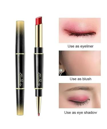 Double Ended Lipstick & Lip Liner Set - Matte Waterproof Moisturizing 2-in-1 for Women - Buy Online on GoSupps.com