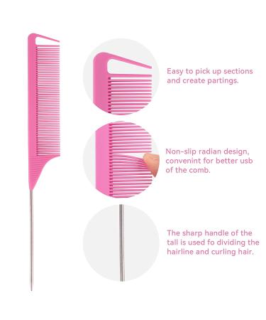 10Pcs Rat Tail Combs Set - Hair Parting Comb, Alligator Styling Clips, Carbon Fiber Teasing Combs - Salon/Home Stylist Braiding Tools - Heat Resistant - 10Pcs/Set(B) - Buy Online on GoSupps.com