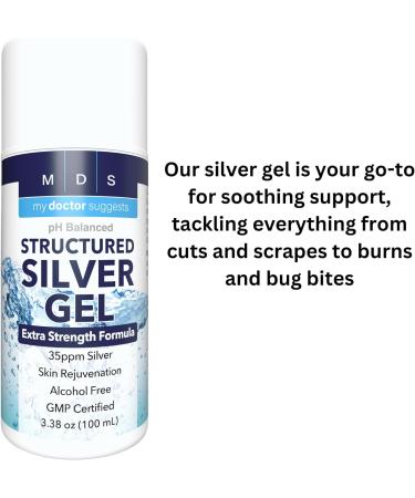 Extra Strength Silver Gel - 35ppm Active Silver for Maximum Therapeutic Grade (2 Pack) - Buy Online on GoSupps.com