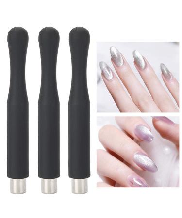 3pcs Nail Art Magnetic Pen Set - Cylindrical UV Gel Polish Manicure Tool (Black) - International Shipping Available - Buy Online on GoSupps.com