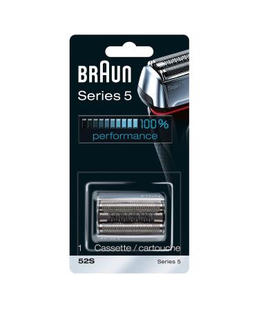 Braun Series 5 52S Shavers Replacement Foil and Trimmer Head Cassette with Ultra-Active-Lift Middle Trimmer and CrossHair Designed Foil, Silver