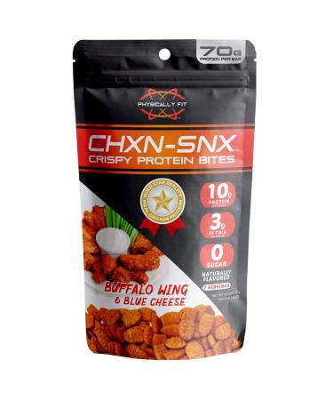 Barn Dad Nutrition CHXNSNX Crispy Protein Bites -Buffalo Wing Blue Cheese with 7 Serving 70 Grams of Protein Per Bag, 6.16 Oz