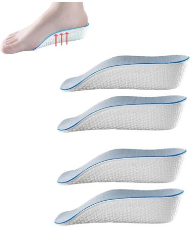 2 pairs of orthopedic high pads 1.0 Arch Support Height Increase Insoles height increase heel insoles invisible shoeing inserts shock absorption for men white/black (3.5cm)