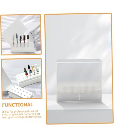 2pcs grinding head storage box nail storage organizer nail drill bits organizer nail drill bits holder nail bit nail art tools drill bit holder white plastic Storage rack manicure 8x7.2cm White - Buy Online on GoSupps.com