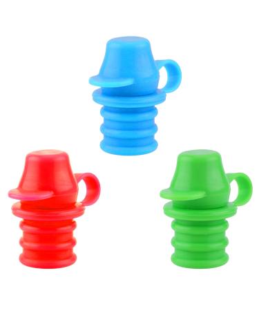 3st silicone outgourse for water bottles no spilling bottle attachment silicone children squeezing bag attachment for most bottles children adults (3 colors)