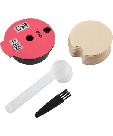  Vilgftyiet Reusable coffee capsule with lids of 60 ml and 180 ml spoon and brush for Bosch Tassimo Series machines (PP plastic 12 g capacity) - Buy Online on GoSupps.com