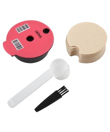 Capsule de caf r utilisable avec couvercles en silicone 60 ml et 180 ml pour machines Tassimo comprend une cuill re et une brosse un panier de filtre rechargeable d'une capacit de 12 g
