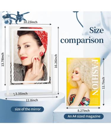 BRIGHTINWD Hollywood Vanity Mirror with Lights - Touch Control, 3 Color Modes, 10X Magnification, 360 Rotation - 16 White - Buy Online on GoSupps.com