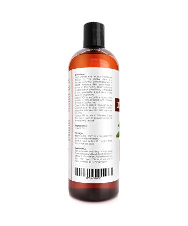 100% Pure Golden Jojoba Oil - 16 oz (With Pump) | Unrefined, Cold Pressed, Hexane Free | Moisturizing Face, Hair, Body Care - Stretch Marks, Cuticles - Natural Skin Care Solution - Buy Online on GoSupps.com