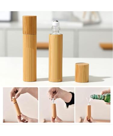 Zeoabsy 10ml Clear Glass Bottles Set - Eco-Friendly Bamboo Roll-On & Accessories for Essential Oils & Aromatherapy - Buy Online on GoSupps.com