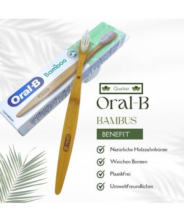 ORAL B Bamboo Toothbrush | Eco-friendly Alternative to Conventional Toothbrushes | Sustainable Oral Care - Buy Online on GoSupps.com