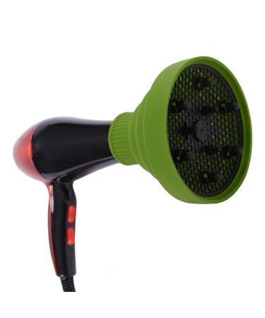 Best Diffuser Hair Dryer for Curly Hair | Universal Collapsible Silicone Attachment | Portable & Foldable - Hair Hunger (Green) - Buy Online on GoSupps.com