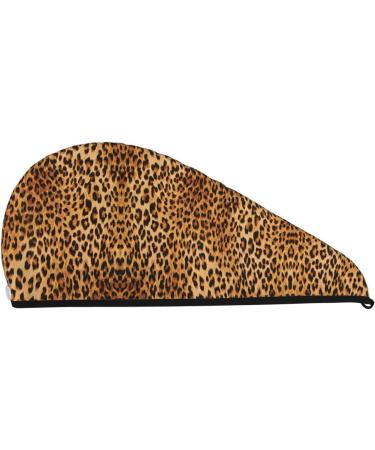 Leopard Print Coral Velvet Dry Hair Cap - Ideal for Home Travel Pool Parties & More | Quick-Dry Hair Solution - Buy Online on GoSupps.com
