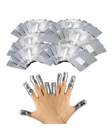 Amasawa 200 pieces aluminium foil remover nail varnish removing aluminium foil with cotton remover removing gel nail polish nail art manicure tin paper