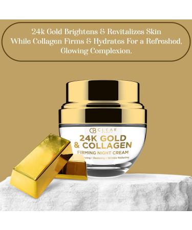 24K Gold & Collagen Night Face Moisturizer - Anti-Aging Lifting & Firming Cream for All Skin Types | Korean Skin Care Reduces Age Spots & Fine Lines Cruelty-Free - Buy Online on GoSupps.com