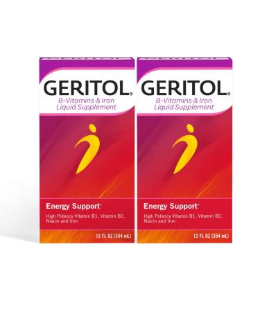 Geritol B-Vitamins and Iron Liquid Supplement, 12-Ounce, 2 Count 12 Fl Oz (Pack of 2)
