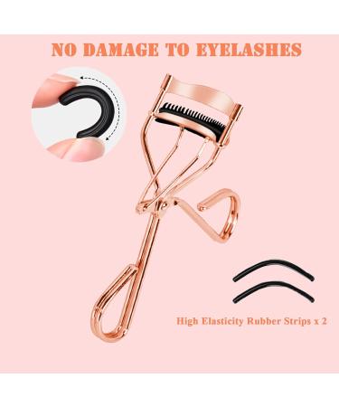 Fychuo Eyelash Curler with Comb and Separator - Includes 2 Refills - Rose Gold Lash Lift Tool - Buy Online on GoSupps.com