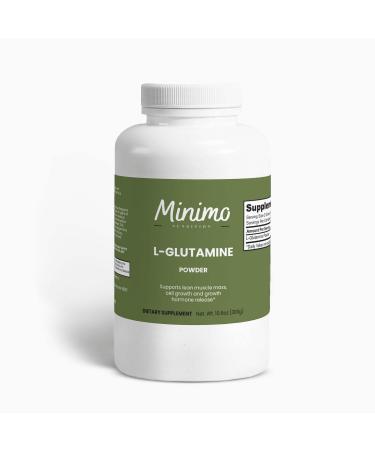 Minimo Nutrition L-Glutamine Powder for Lean Muscle GI Health Immune Function Non GMO No Fillers Vegan 150 Servings 10.6 oz.