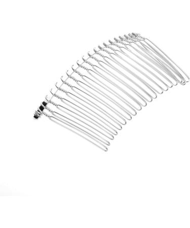 SOLUSTRE French Hair Pin White Veil 7. 8cm 20 Teeth Wedding Veil Comb Silver Wire Bridal Veil Hair Combs Minimalist Metal Hair Side Comb for Women French Barrette Hair Clips Wedding Veils - Buy Online on GoSupps.com