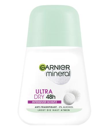Garnier Antiperspirant Intensive Protection Against Body Odour & Underarm Moisture Up to 48 Hours Effect Mineral UltraDry 1 x 50 ml Single
