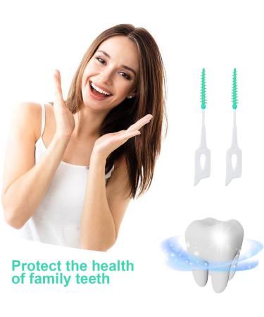 TSHAOUN 200 Interdental Brushes with Storage Box | Soft Silicone Dental Floss Sticks for Oral Care | Portable Green Interdental Cleaning Tools - Buy Online on GoSupps.com