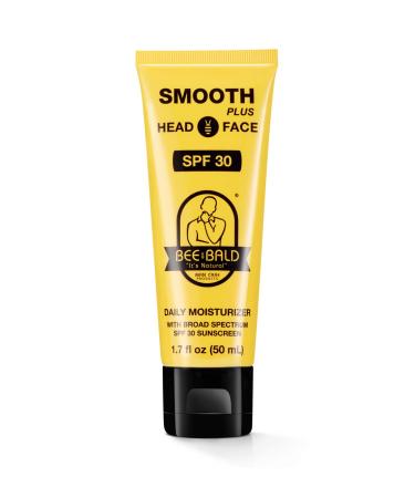 Bee Bald SMOOTH PLUS Daily Moisturizer w/SPF 30 Broad Spectrum Sunscreen Tones, Hydrates & Moisturizes While Protecting Skin From The Sun's Harmful UVA/UVB Rays.