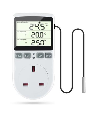 Doright Digital Temperature Controller LCD Screen Heating Cooling Temperature Switch Thermostat UK Plug 250V/13A Digital Temperature Controller for Greenhouse Farm Terrarium Reptile - Buy Online on GoSupps.com