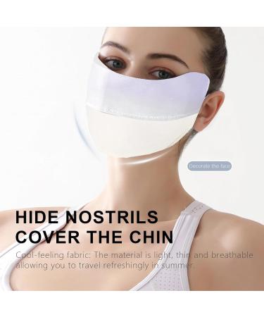 UV Protection Face Masque Breathable UV Protection Ice Silk Face Masque | Reusable 3D Sun Shield Face for Women Face Covering for Fishing Hiking Cycling Eye Protection Gradient milk purple - Buy Online on GoSupps.com