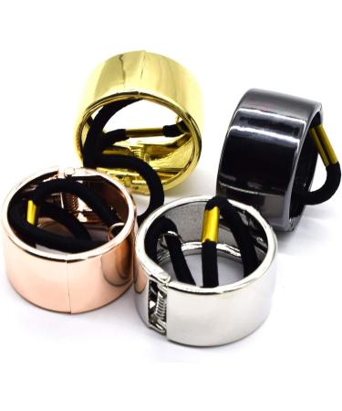 AUEAR Brushed Metal Hair Cuff Ponytail Holder Elastic Hair Tie Set (4 Pack Style 1) - Women Girls Hair Rings - 4 Count - Buy Online on GoSupps.com