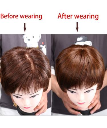 Pmandgk Topper Wig with Bangs Increase the Amount of the Top of the to Cover the White Hair Hairpiece A - Buy Online on GoSupps.com