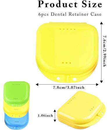 6 Pack Denture Containers - Portable & Leak-Proof Tooth Boxes with Ventilation | Orthodontic Prosthesis Storage (3 Colors) - Buy Online on GoSupps.com