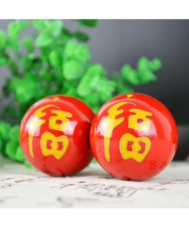 Baoding Balls Set - Stress Relief & Hand Exercise - Dark Red Chinese Massage Balls for Adults | Natural Health Tool - Buy Online on GoSupps.com