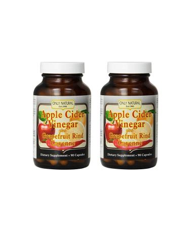 Only Natural Apple Cider Vinegar Plus Grapefruit Rind Cayenne Capsules, 90-Count (Pack of 2)2
