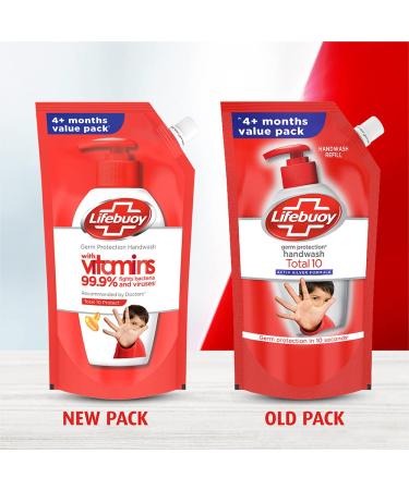 Lifebuoy Total 10 Activ Naturol Handwash Refill 750ml - Germ Protection & Hygiene for Global Shipping - Buy Online on GoSupps.com