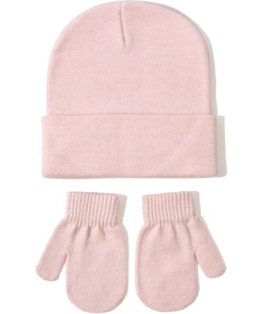 XYIYI Baby Winter Beanie Hat and Mitten Set for Boys Girls 2-5 Years - Pink - Buy Online on GoSupps.com