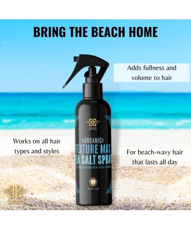 CRIUS COSMETICS Texture Max Sea Salt Spray - Hydrating & Volumizing with Organic Sea Kelp | UV Protection - 8 Fl Oz - Buy Online on GoSupps.com