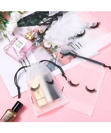 korvre 100Pcs Lash Bags for Clients Lash Goodie Bags for Clients Bags Eyelash Extensions Makeup Bags Clear - Buy Online on GoSupps.com
