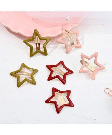 Pinksee 12 Pcs Star Metal Snap Hair Clips | Hair Barrettes for Women and Girls - Buy Online on GoSupps.com