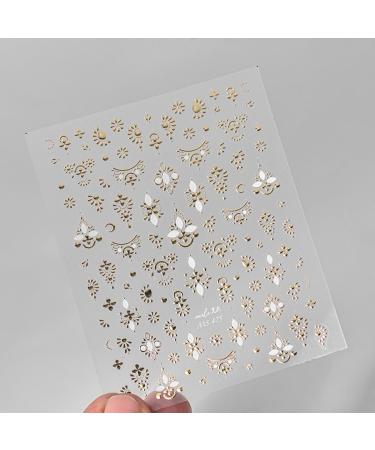 Gold Nail Art Stickers - Luxury 3D Bronzing Totem Decals for DIY Manicure | Self-Adhesive Flower Designs for Women & Girls - Buy Online on GoSupps.com