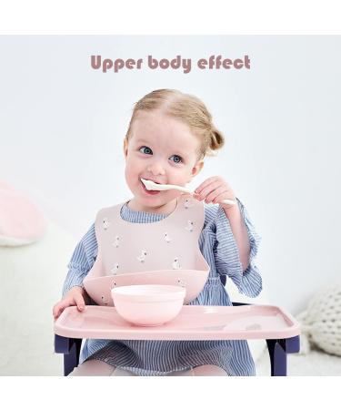 Little Dimsum 2Pcs Silicone Baby Bibs - Adjustable, Waterproof & Easy to Clean | Duck & Sheep Design | Food Crumb Catcher for Babies & Toddlers - Buy Online on GoSupps.com
